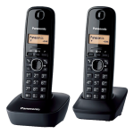 Panasonic Telefon bežični, DUO DECT, 1.25" LED display, crna boja - KX-TG1612FXH