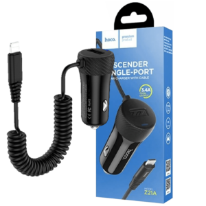 hoco. Auto punjač za Lightning kabelom, 1 x USB, 2.4 A max. - Z21A Ascender Lightning