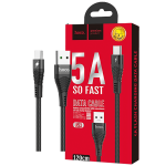 hoco. USB kabl za smartphone, USB type C, 1.2 met., 5 A, crna - U53 5A Flash