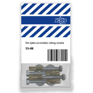 ZED electronic Set vijaka za montažu zidnog nosača, 4 sarafa u pak. MET. - SV-4M