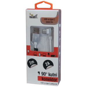 MeanIT USB kabl za smartphone USB type C, kutni 90°, 2 A - Kabel USB type C, 90°