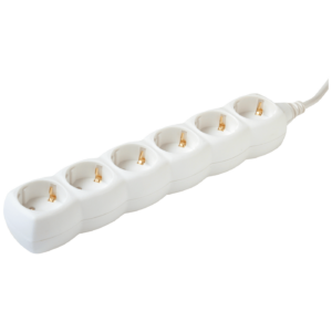 home Produžni kabl, 6 utičnica, 1.0mm², 1,5 met, bijeli - NV 6/WH