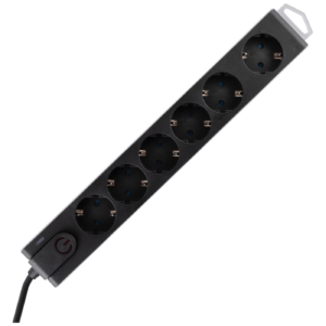 home Produžni kabl sa zaštitom, 6 utičnica, 1.5 mm², 3 met - NVT 6K-3/BK