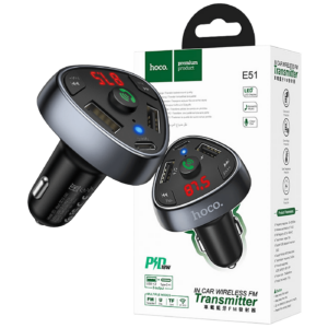 hoco. FM modulator, Bluetooth, 12/24 V, 2xUSB, 1xtype C, PD 18W - E51 Road treasure