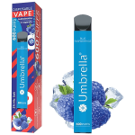 Umbrella Cigareta elektronska, jednokratna, Blue Raspberry Ice 20mg - 600 Puffs Blue Raspberry Ice 20mg