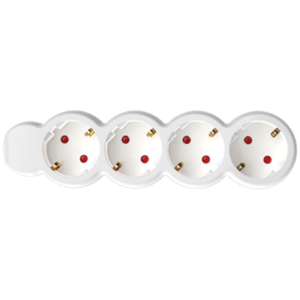 home Produžni kabl, 4 utičnica, 1.5mm², 3 met, bijeli - NV 4-3/WH/1.5