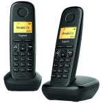 Gigaset Telefon bežični, LCD display, 2 jedinice - A270 DUO Black