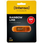 (Intenso) USB Flash drive 64GB Hi-Speed USB 2.0, Rainbow Line, ORANGE - USB2.0-64GB/Rainbow