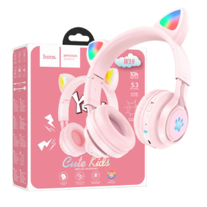 hoco. Slušalice bežične sa mikrofonom, Bluetooth, mačje uši, pink - W39 slušalice Mačje uši,Pink