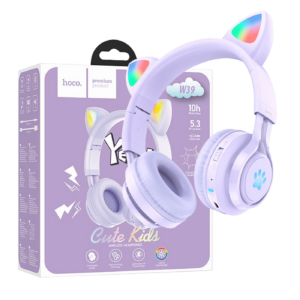 hoco. Slušalice bežične sa mikrofonom, Bluetooth, mačje uši - W39 slušalice Mačje uši,Ljubičaste