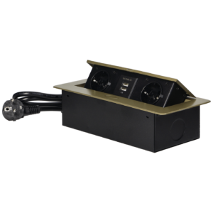 Orno Produžni kabel sa 2 x Schuko utičnice + 2 x USB, ugradbena - OR-AE-13126(GS)/BR