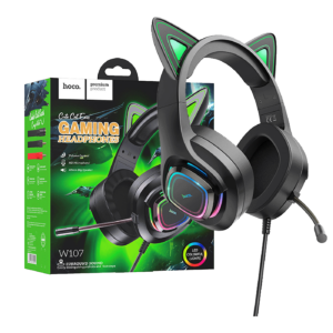 hoco. Slušalice sa mikrofonom, gaming, USB/3.5 mm, LED - W107 Cute Cat Black/Green