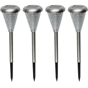 home Solarna vrtna LED lampa, metal/staklo, set 4 komada, 300 mAh - MX 811/4