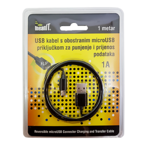 MeanIT USB A na USB micro kabl, FLIP, dužina 1.0 metar - USB / micro USB - 1m