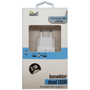 MeanIT Punjač kućni za smartphone, tablete, 2.1A - PUNJAČ ZA TABLET I SMARTPHONE USB 2